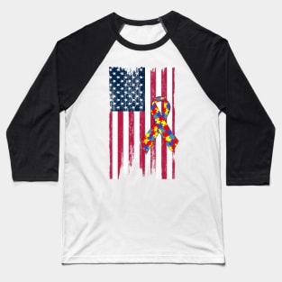 Autism Flag Autism Baseball T-Shirt